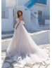 Cold Shoulder Ivory Lace Tulle Boho Wedding Dress